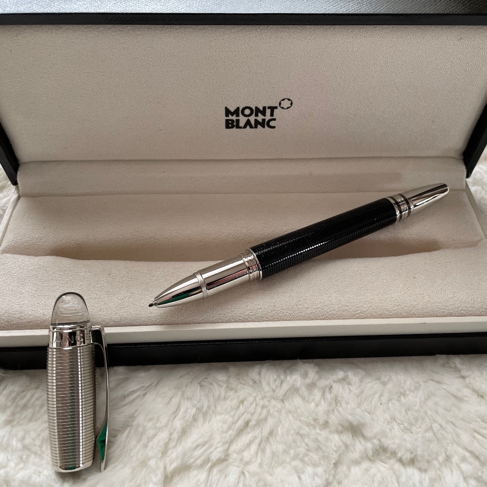 Mont Blanc Pen Black and Silver Fine Liner Vintage